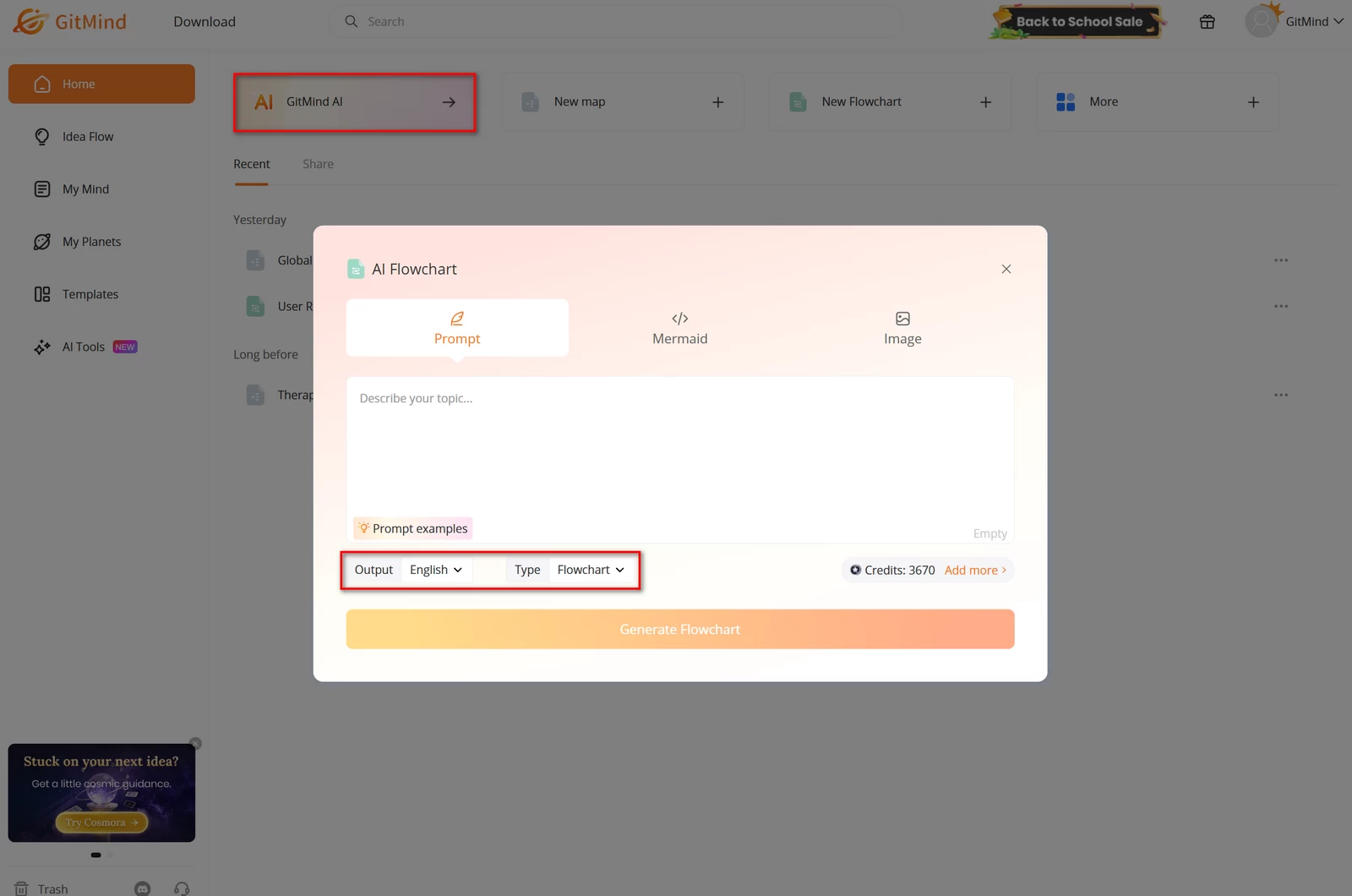 GitMind AI 流程图